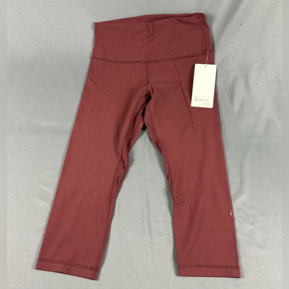 Lululemon Womens Pants Leggings Align Crop 10 Red Nylon Spandex - Picture 1 of 6